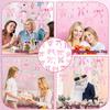20 Pcs Pink Bow Party Hanging Swirls Decorations Pink Girl Theme Bow Garland Birthday Party Decoration Banner for Baby Shower Bridal Shower