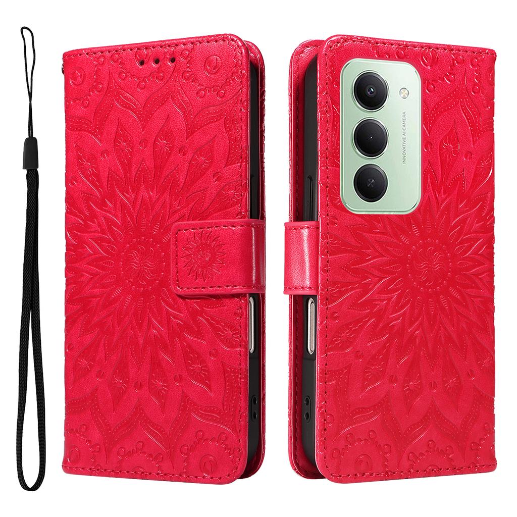 For Xiaomi Redmi 15 5G (Global) (169mm) Leather Wallet Case Sunflower Imprinted Phone Cover