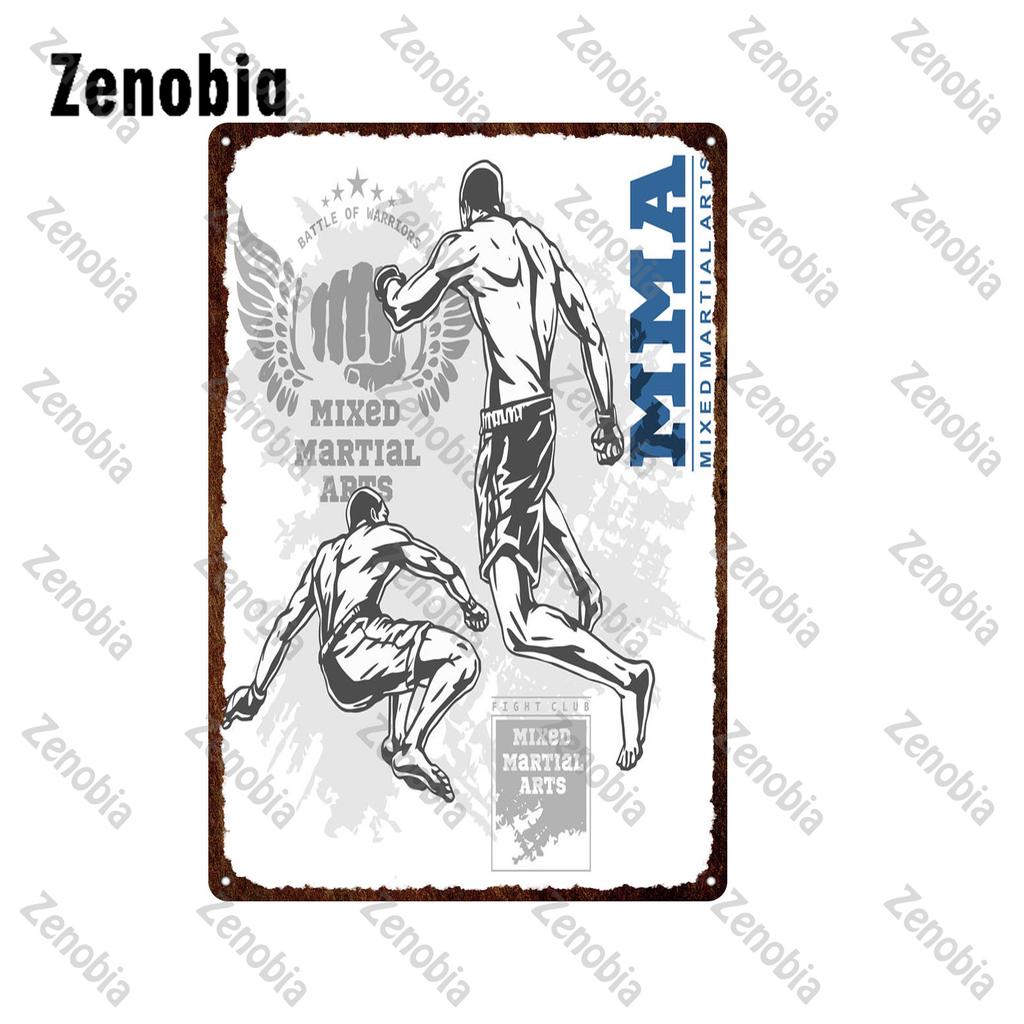 Металлический знак ММА, смешанные боевые искусства, бойцовский клуб, металлический плакат, жестяные знаки, винтажная табличка, декоративная тарелка, боксерский ринг, клуб, спортивный зал, декор