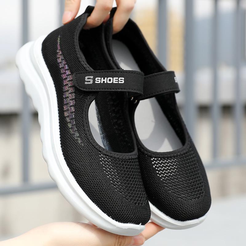 ****** и летом в пожилом возрасте прогулочная обувь старая ******* тканевая обувь женская летающая плетеная сетка мамина обувь нескользящая подошва дерьмо бабушкина обувь