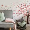 2 шт. акварельные ветки деревьев персиковый цвет птица спальня гостиная домашний фон украшение настенные наклейки
