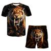 Streetwear 3D Animal T Shirt Tracksuit Man 3D Printing Shorts Suit Funny Hip Hop Men Casual Top 2 Piece Sets