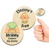 New Parents Wooden Challenge Coin Double Sided Decision Flip Coin Funny Pregnancy Gifts for First Time Moms Dads Baby Flip Coin