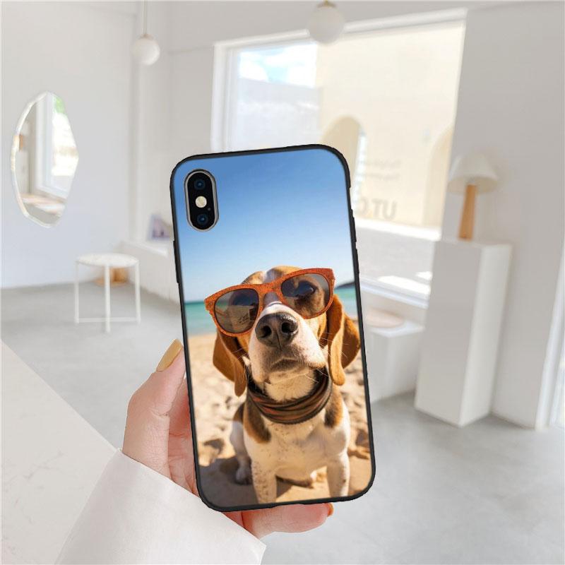 CJ16 Beagle Dog Soft Shell Phone Case for iPhone 16 15 14 13 12 Pro Max Plus Mini