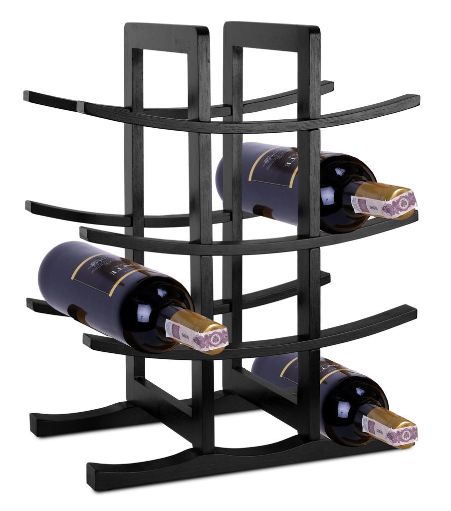 Todgar Bamboo Wine Rack Black