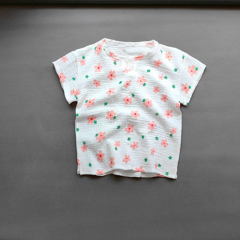 Футболка для мальчиков и девочек, летние детские хлопковые и льняные мягкие топы, одежда, футболка, рубашка с короткими рукавами для маленьких девочек, детские топы, футболки