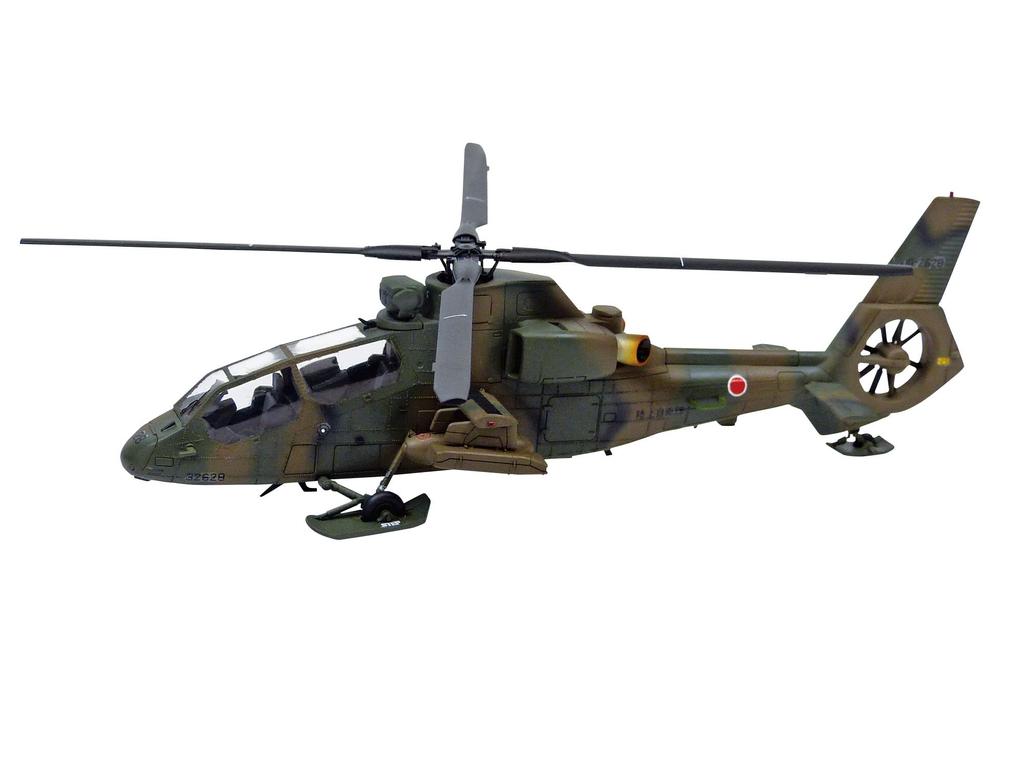 AOSHIMA Aircraft Series Ground Force Observation Helicopter Towing Tractor Set Plastic Model Molding Color 1/72 No.11 Self-Defense OH-1 &