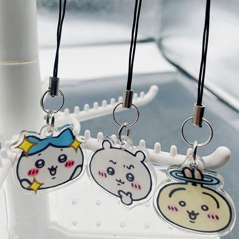 1Pc Bag Pendant Gifts Anime Figure Chiikawa Keychain Mobile Phone Ornament Couple Lanyard Pendant Cell Accessories