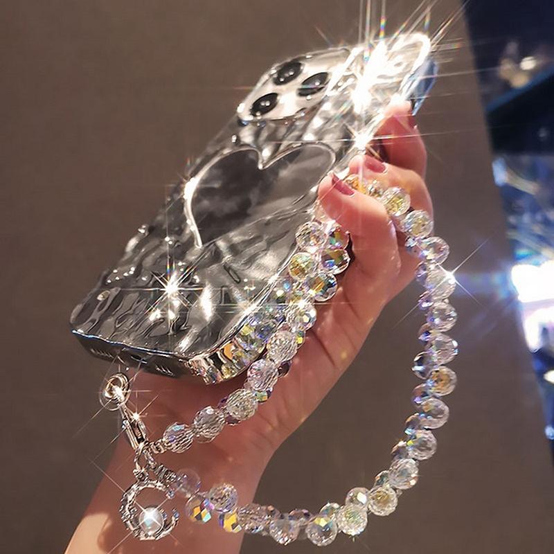 Подвесная цепочка в виде капли воды, шнурок для телефона, роскошная короткая подвесная цепочка, расшитая вручную бисером, подвеска для ношения в руке