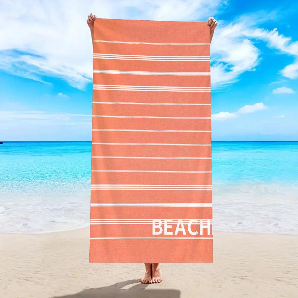 Ultra-Absorbent Striped Beach & Bath Towel - Thick, Soft, Microfiber