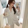 1011 new spring and summer long-sleeved thin ice silk pajamas women's ins style high-end fashion sweet style loungewear