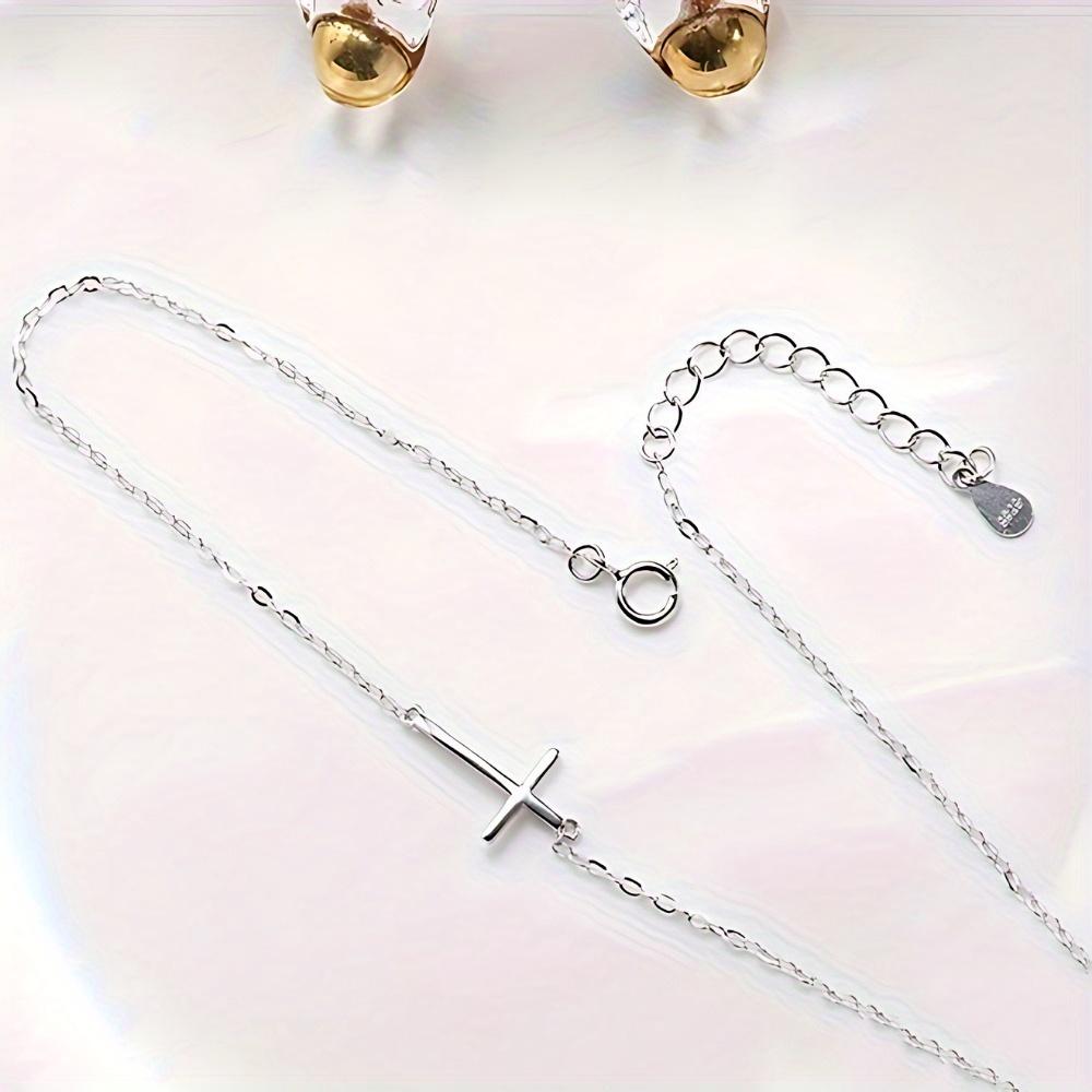 Minimalist cross ankle chain, classic style, hypoallergenic minimalist fashion jewelry