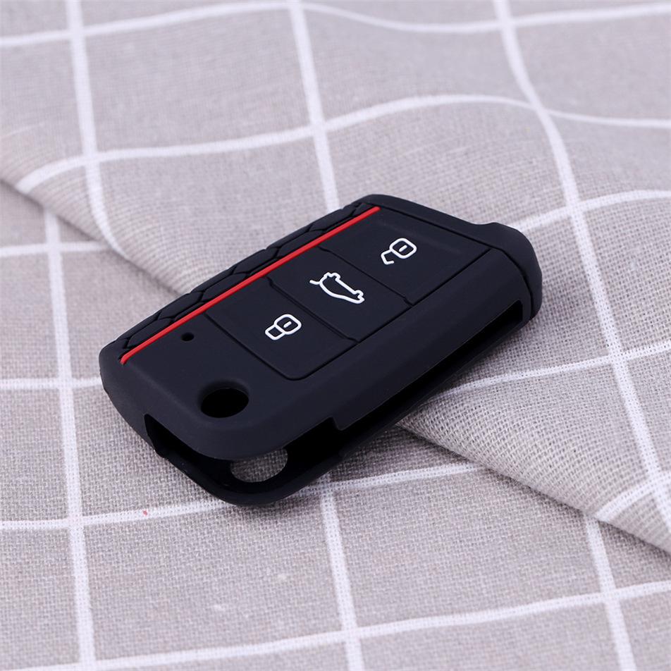 Силиконовый чехол для ключей с 3 кнопками для VW Golf 7 mk7 Skoda Octavia A7 Key Portect Case