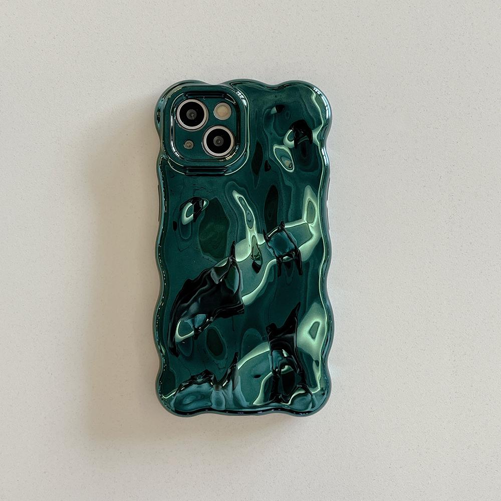 3D чехол для телефона с узором «Пузырьковая волна» для iPhone 17 Air 16 15 14 13 12 11 Pro Max 14pro Гальванизированный Мягкий Ударопрочный Задний чехол