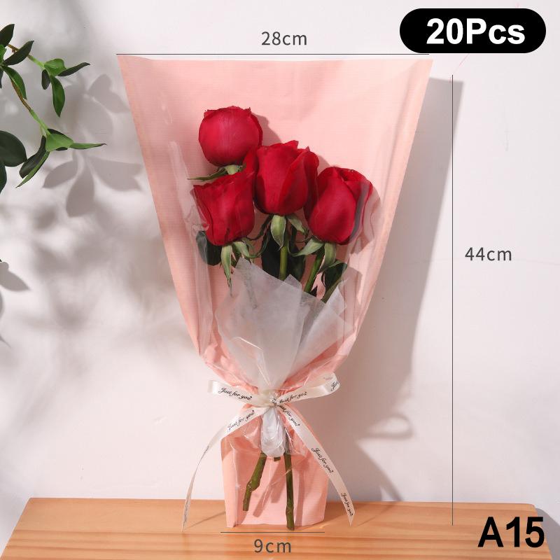 20/30/50 шт. Цветные обертки для цветов Прозрачный пакет для букета Обертка для цветов Водонепроницаемая DIY Подарок Цветочный декор