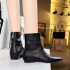 Bigtree Boots Winter Fashion Pointed Toe Women Ankle Boots Modern Short Shoes Wedges Heel Party Ladies Pumps Mujer