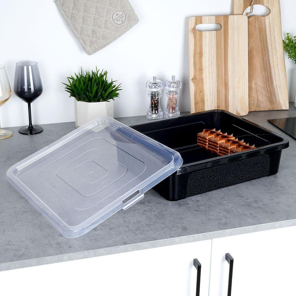 Cake container with lid 40x33x10 cm