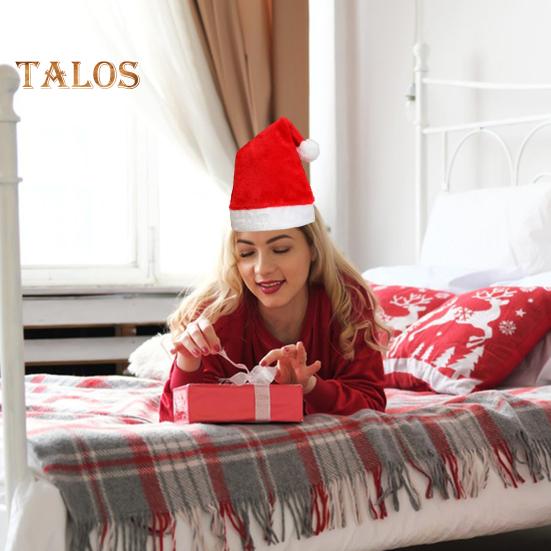 Шапка Санты с белым плюшевым шариком, рождественский праздничный костюм, мягкая бархатная рождественская шапка для рождественских вечеринок, семейных посиделок