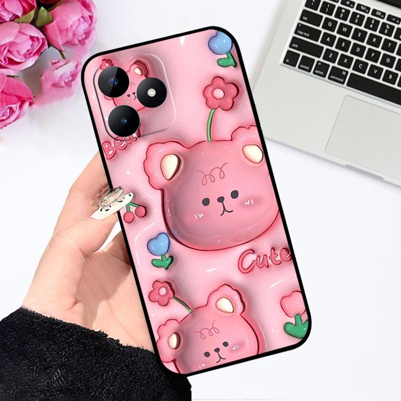 Мультяшный модный чехол для Realme Note 50 Coque Narzo N53 ТПУ силиконовые чехлы для телефона для Oppo Realme C51 C51s C53 4G Мягкий бампер