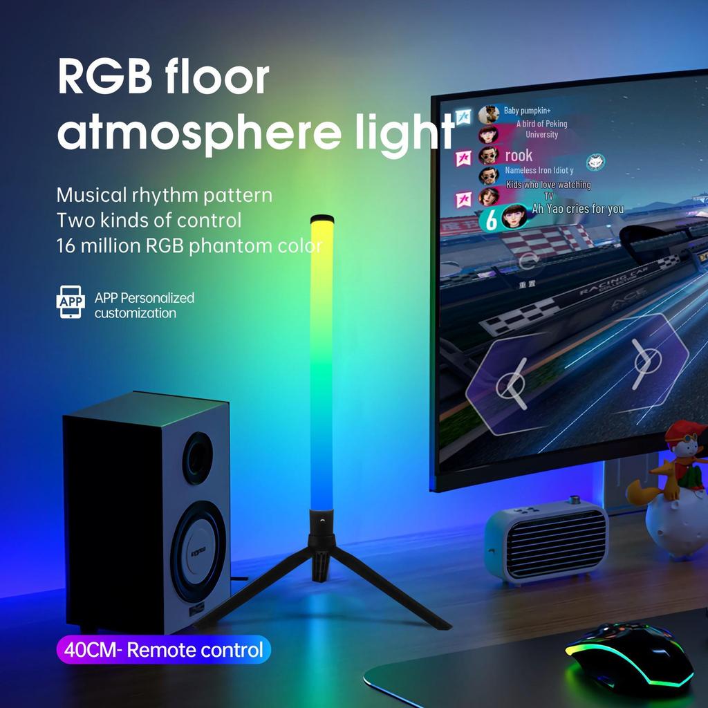 Smart RGB Floor Lamp – Colorful Bedroom & E-sports Atmosphere Light with App Control
