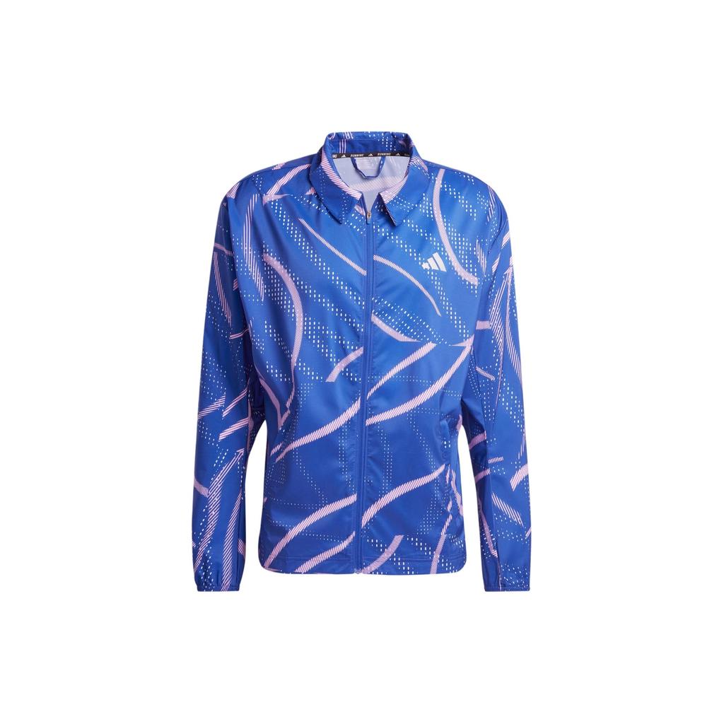 Adidas Break The Norm Patterned Running Long Sleeve Jacket Men Jacket Blue IQ3805