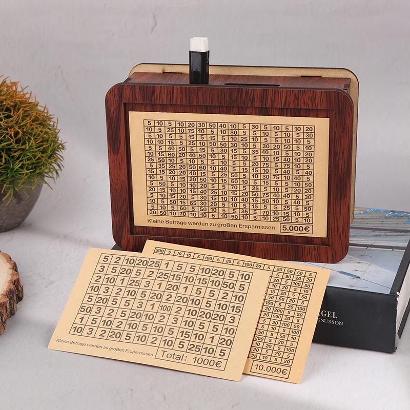 1 Набор Деревянная Копилка Контейнер для Денег Коробка для Денег для Накопления Наличных Кейс для Сокровищ Монет 1000/5000/10000 Евро