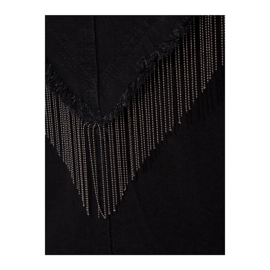 Джинсовая Куртка С Кисточкой На Спине - Белый