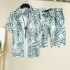 1 Set Fashion Lapel Sweat-absorbent Beach Shirt Man Summer Hawaiian Two Piece Sets Clothes
