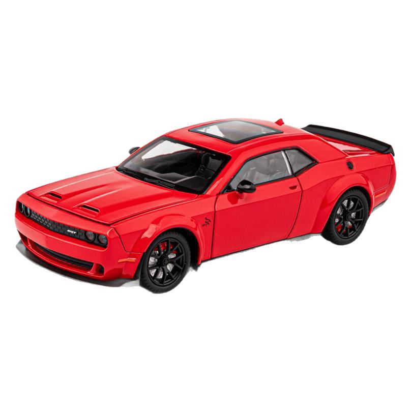 1:24 Hellcat Challenger Сплав Спортивный Автомобиль Модель со Звуком, Светом, Механизмом Обратного Хода и Открывающимися Дверями.