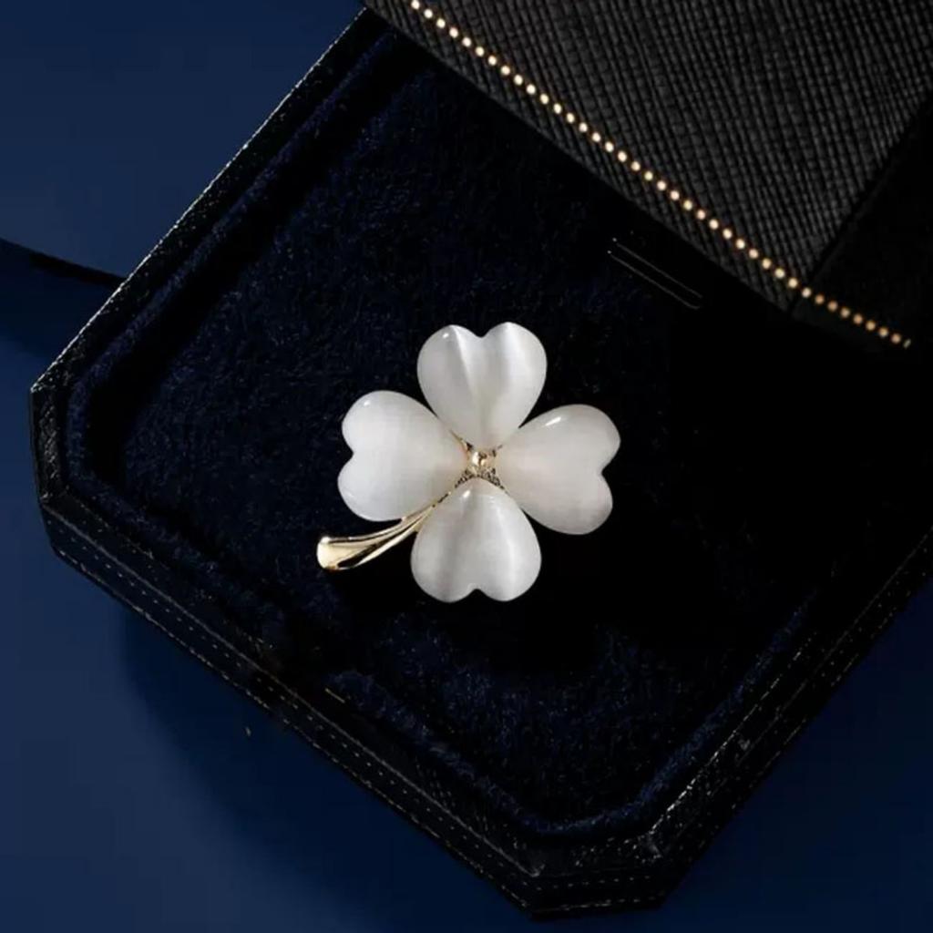 Опаловый четырехлистный клевер, брошь для женщин, булавка для костюма, фиксированные аксессуары для одежды
