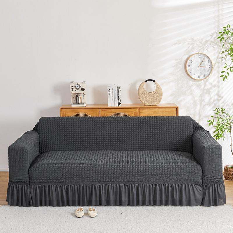 Sofa Cover Seersucker Skirt Model All Inclusive Universal Universal Lazy All Inclusive Full Cover Elastic Cover