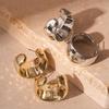 European & American Exaggerated Wide C-Shaped Geometric Metal Stud Earrings for Women