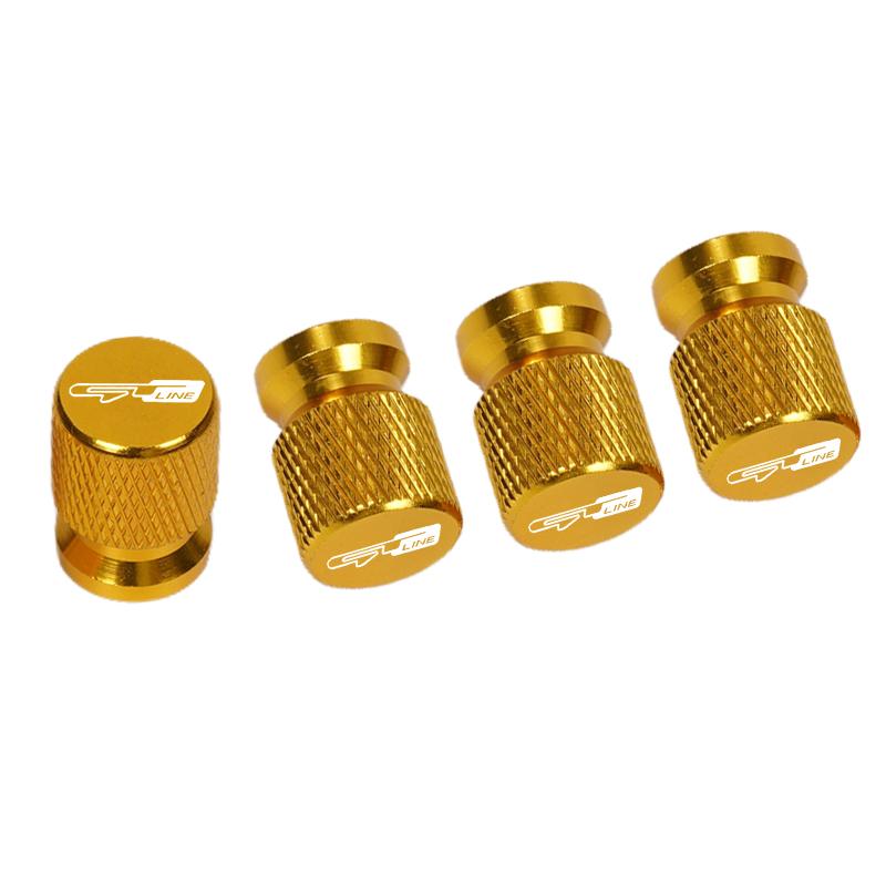 AABJC1 4pcs Car CNC Aluminum Tire Valve Air Port Stem Cover Caps For Kia GT Line Sportage Ceed Picanto K5 K3 Stonic Accessories