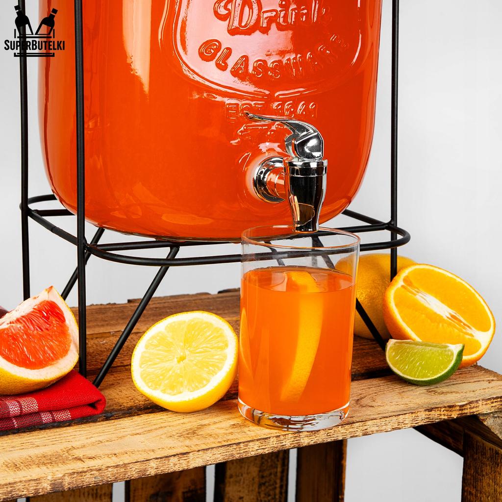 Jar with tap 8L glass jar with tap on stand jug + insert