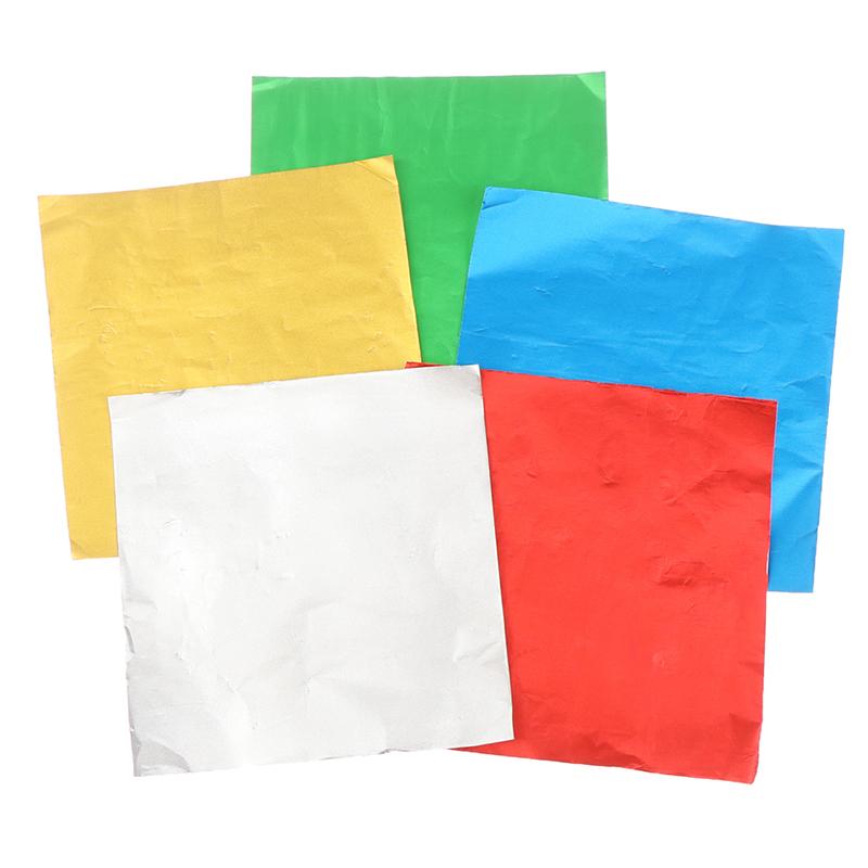 100 листов 20*20 см алюминиевой фольги оберточной бумаги для свадебного шоколада