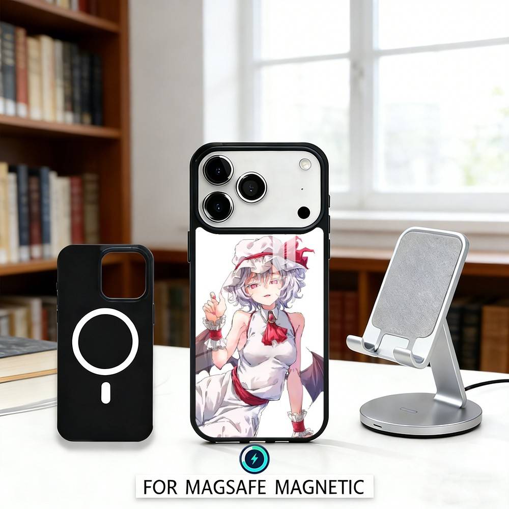 Cute TouHou Project Flandre Phone Case Magnetic For iPhone17 16 15 14 13 12 Pro Max For Magsafe Wireless Charging Cover