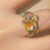 Fashionable Open Adjustable Ring For Women In Stunning Colorful Zircon Opal Style
