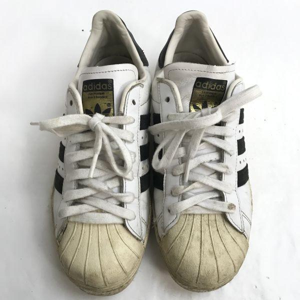 adidas Суперзвезда золотой язык кожаные кроссовки 7 25 белый(ИСПОЛЬЗОВАЛ)