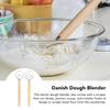 Danish Dough Hand Mixer Easy To Clean Multi Purpose Danish Dough Whisk Rustproof Sturdy Stainless Steel with Scraper for Baking