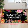 Gangster Paradise Tropical Floral Welcome Doormat Non Slip Machine Washable Durable Indoor Outdoor Rug Home Decoration