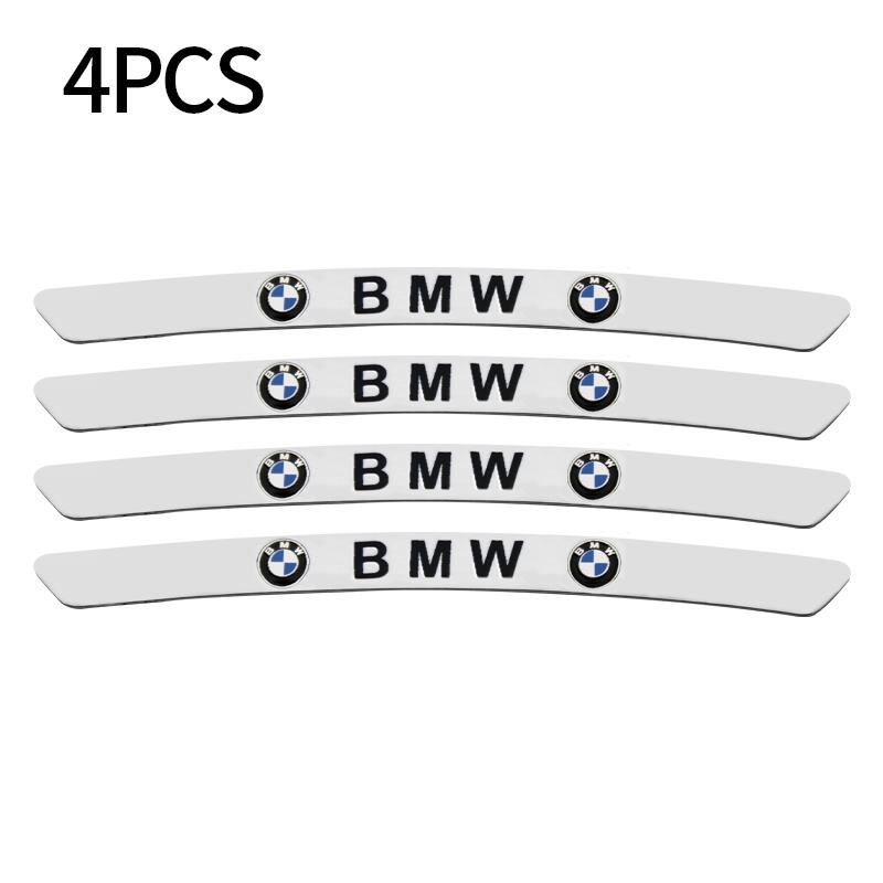 4Pcs Firm Paste Anti Fall Aluminum Alloy Wheel Hub Badge Anti Scratch Tire Rim Protective Logo Sticker Auto Body Refit For BMW