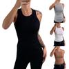 Women's Summer Fashion Casual Solid Color Round Neck Sleeveless Top Tight Tank Top