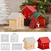 House Shaped Candlestick Silicone Mould Plaster Resin Making Molds 3D Candle Holder Gypsum Mold Table Decorations