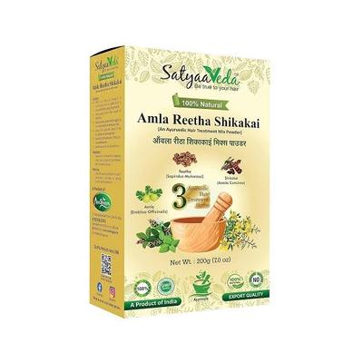 SatyaaVeda Amla Ritha Shikakai Mix Лечение волос Спа-пудра для волос 200 г