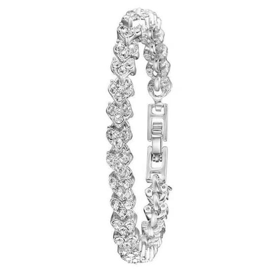 2Pcs/Set Women Quart Watch Shiny Rhinestones Circular Dial High Precision Movement Wristwatch with Bracelet