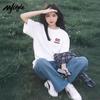 Женская футболка MJ STYLE из чистого хлопка с круглым вырезом и короткими рукавами
