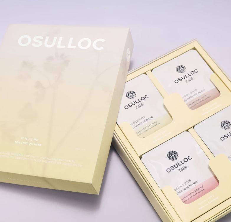 Osulloc Подарочный набор травяного чая – 4 вкуса, 16 чайных пакетиков-пирамидок, без кофеина