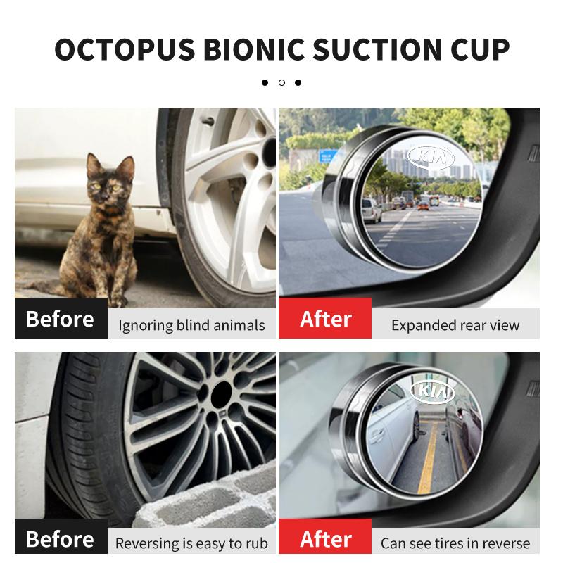 KHCT4 For KIA 2PC Car 360 Degree Adjustable Blind Spot Mirror Round Frame Mirror Accessories K5 K2 Rio Optima Sportage Venga Sorento