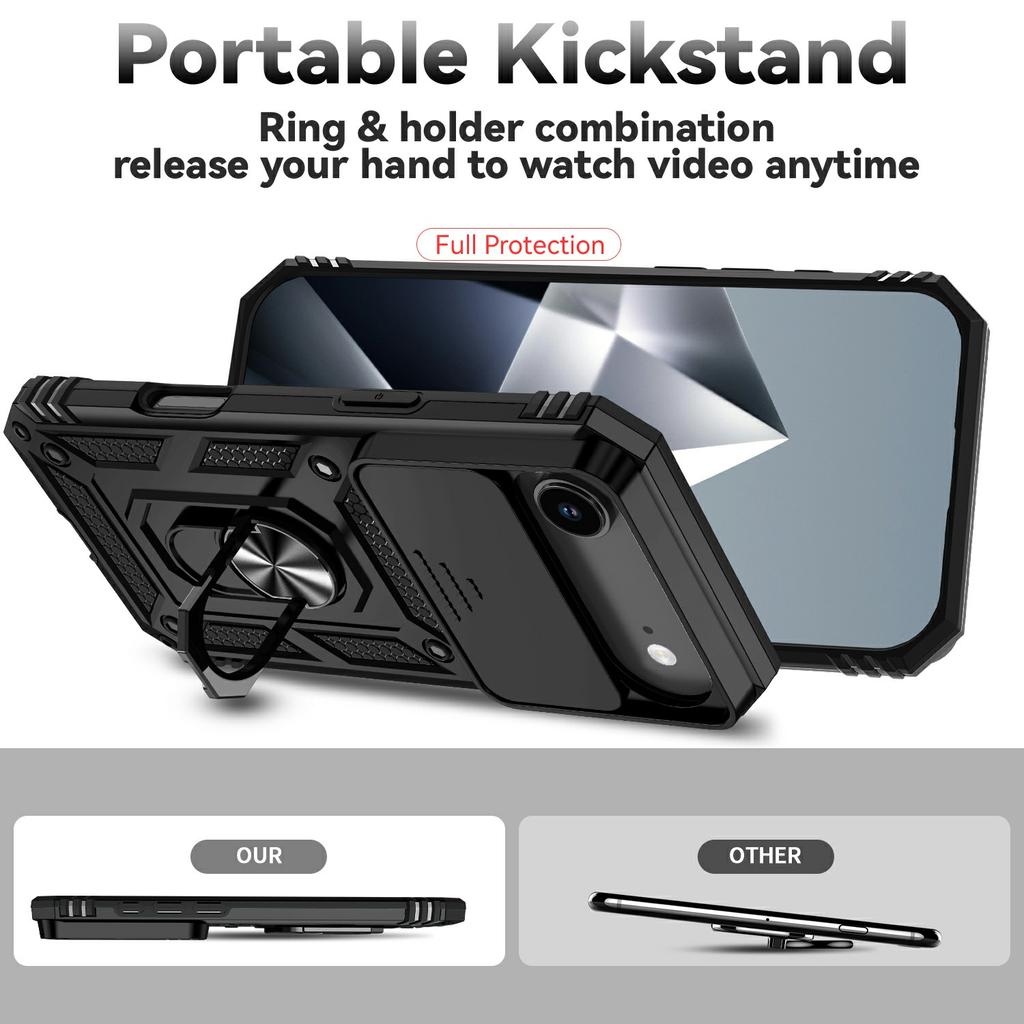 Для iPhone 17 Air Чехол PC+TPU Чехол для телефона с защитой объектива Подставка