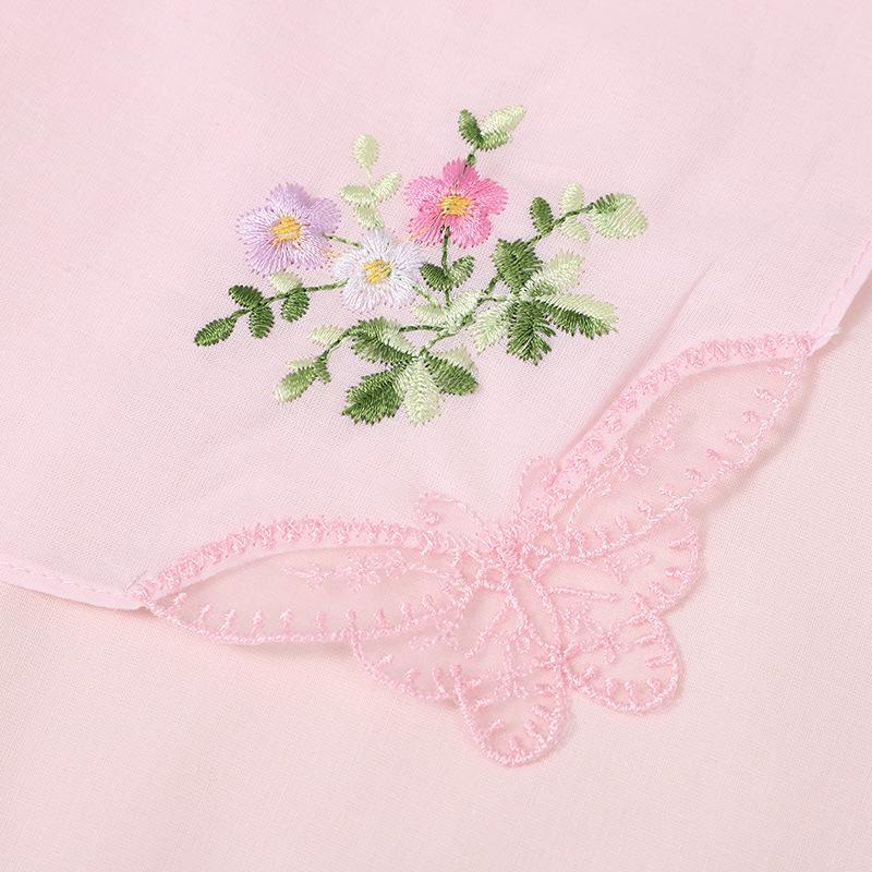 Цветной кружевной вышитый женский хлопковый носовой платок, 60-е годы, японский чистый хлопок, квадрат 28 см